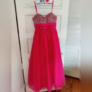 Fuchsia pageant gown size 1/2